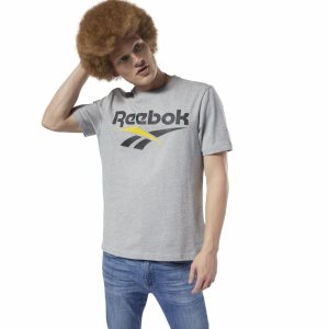 Reebok Classic Vector T Shirt Herren - Grau/Schwarz - DE 964-KAF